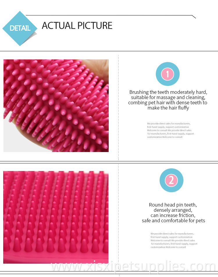 Factory Wholesale LOW MOQ Cheap Rubber Pet Cat Dog Grooming Massage Bath Brush